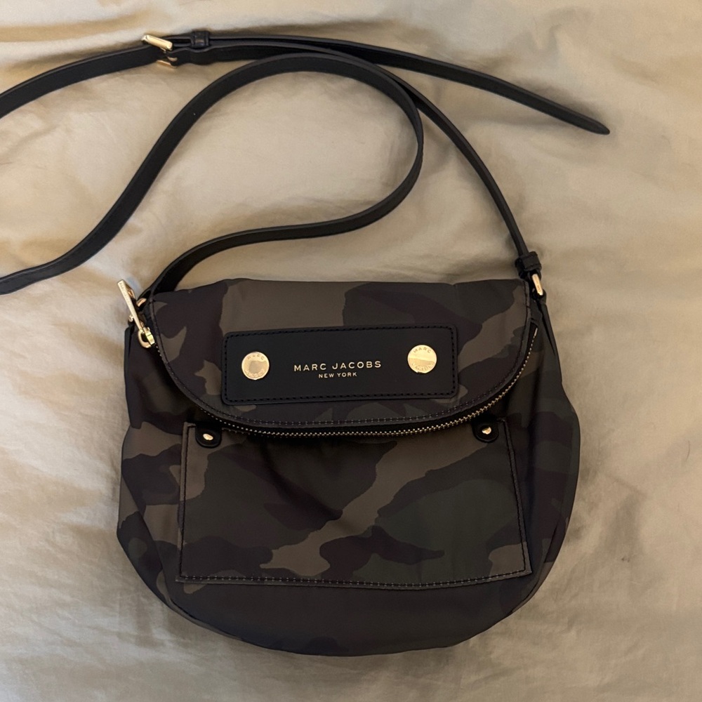 Marc Jacobs Black and Green Camouflage Crossbody Bag